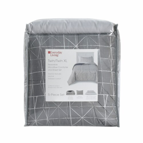 Everyday Living 5 Piece Geographic Lines Bedding Set Perspective: back