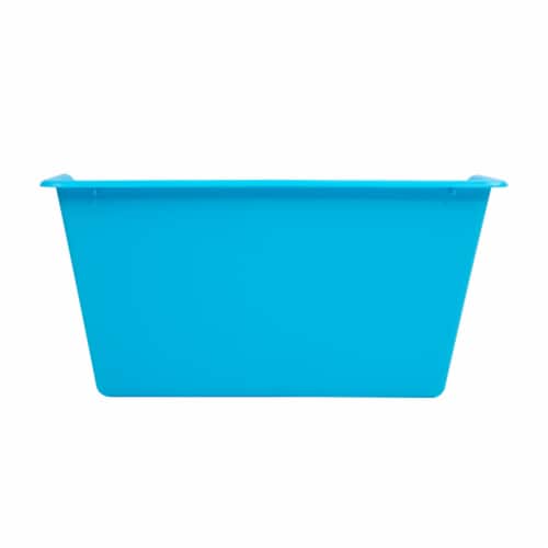 Office Works Plastic Book Bin - Light Blue Perspective: back