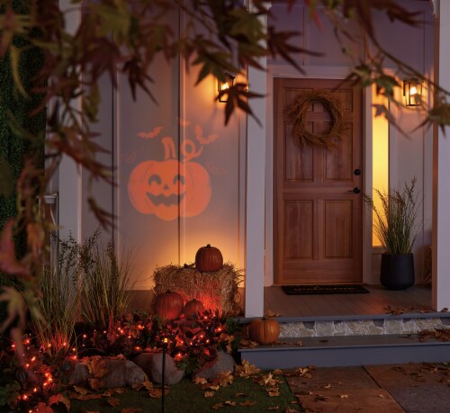 Holiday Home LED Pumpkin Projector Stake - Orange Perspective: back