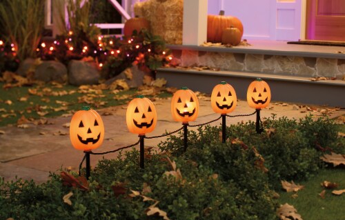Holiday Home Pathway Marker Pumpkin Perspective: back