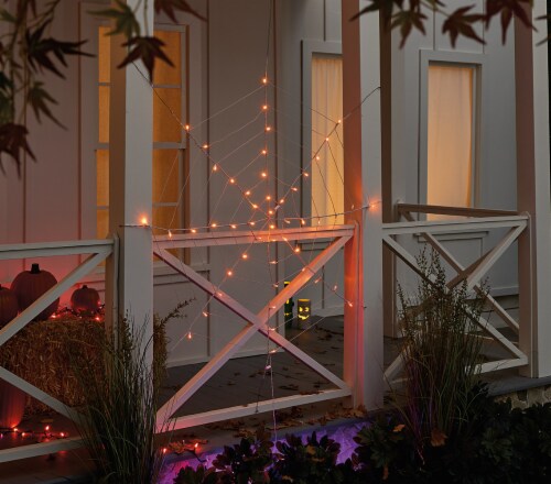 Holiday Home 5 Foot LED Spider Web Light - Orange Perspective: back
