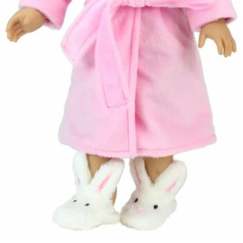 Sophia's White Bunny Slippers with Rabbit Ears Perspective: back