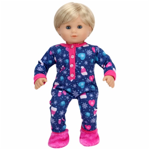 Sophia's - 15  Doll - Onsie Pajama w/Slippers - Blue Perspective: back