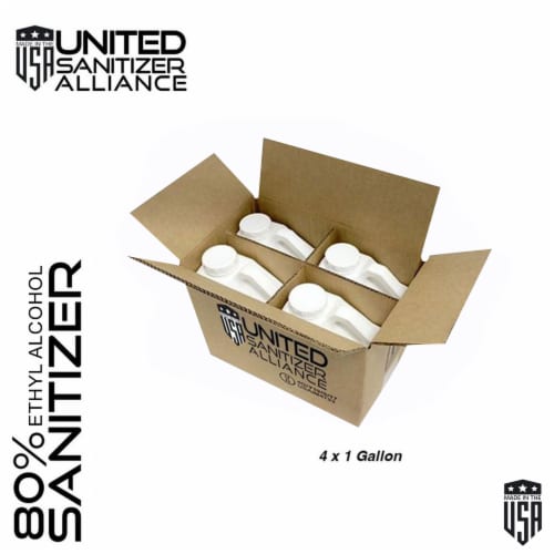 United Sanitizer Multipurpose Bulk Liquid Based Hand Sanitizer - 4 Pack of 1 Gallon Perspective: back