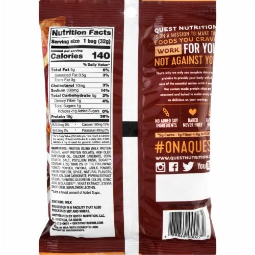Quest Original Style BBQ Protein Chips Perspective: back