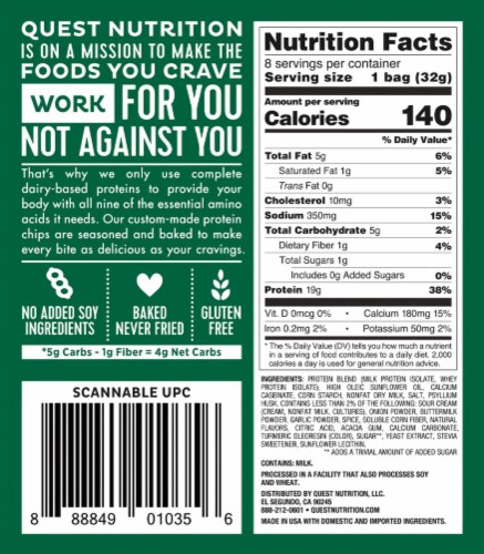 Quest® Protein Chips - Sour Cream & Onion Perspective: back
