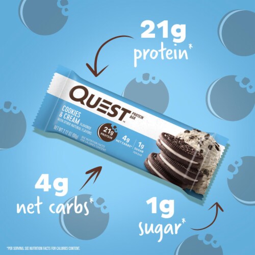 Quest Cookies & Cream Protein Bar Perspective: back