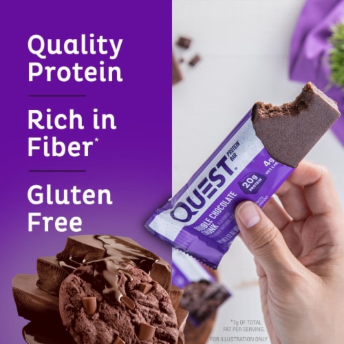 Quest Double Chocolate Chunk Protein Bar Perspective: back