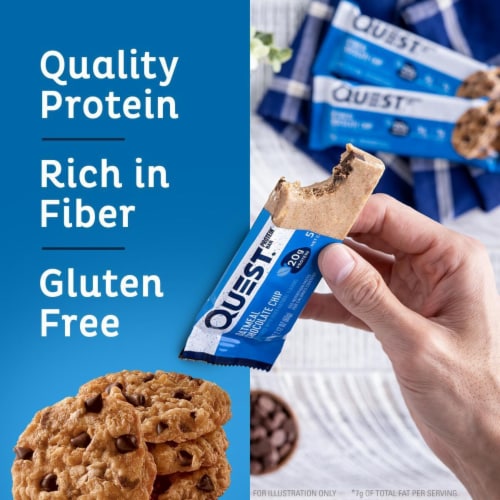 Quest Oatmeal Chocolate Chip Protein Bars Perspective: back