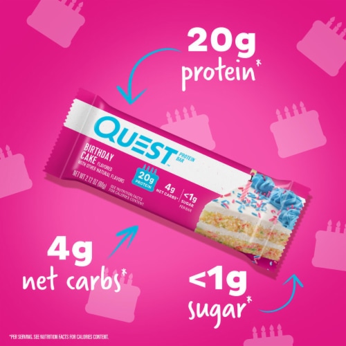 Quest Birthday Cake Protein Bars Perspective: back