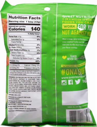 Quest Chili Lime Tortilla Style Protein Chips Perspective: back