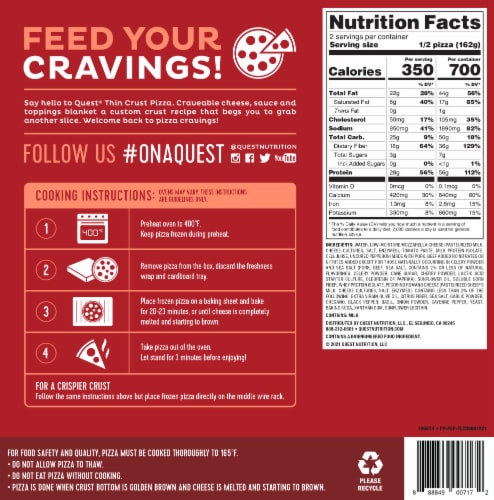Quest Thin Crust Uncured Pepperoni Frozen Pizza Perspective: back