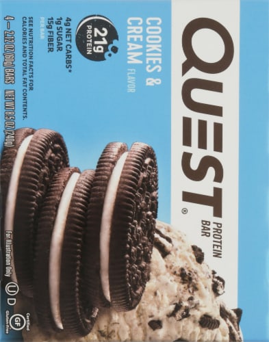Quest Cookies & Cream Protein Bars Perspective: back