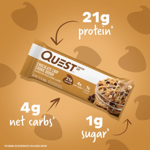 Quest Chocolate Chip Cookie Dough Protein Bars Perspective: back