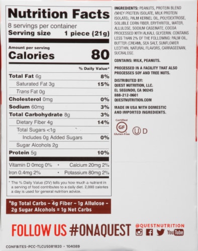 Quest® Gooey Caramel Flavor with Peanuts Candy Bites Perspective: back
