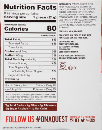 Quest® Gooey Caramel Flavor with Peanuts Candy Bites Perspective: back