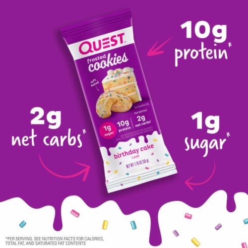 Quest Frosted Birthday Cake Flavored Protein Cookies Perspective: back