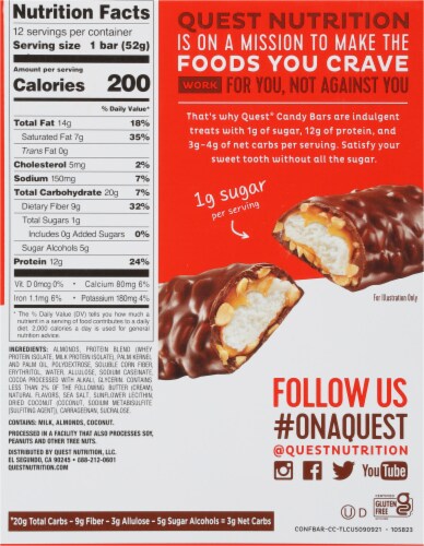 Quest™ Coconutty Caramel Candy Bars Perspective: back