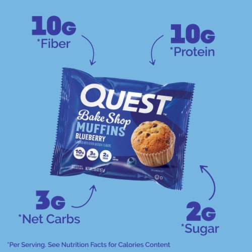 Quest Bake Shop Blueberry Protein Muffins Perspective: back