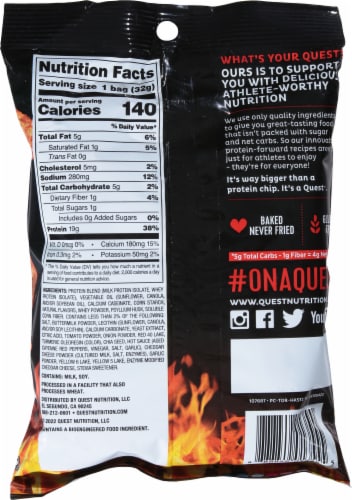 Quest™ Tortilla Style Hot & Spicy Protein Chips Perspective: back