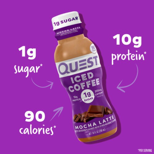Quest Mocha Latte Iced Coffee 4 - 10 fl oz Bottles Perspective: back