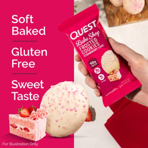 Quest Strawberry Cake Flavored Frosted Protein Cookies Perspective: back