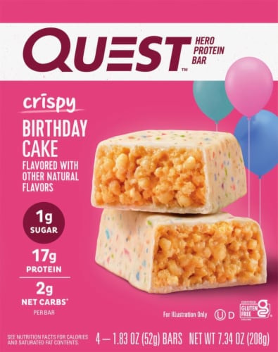Quest Hero Crispy Birthday Cake Protein Bar Perspective: back