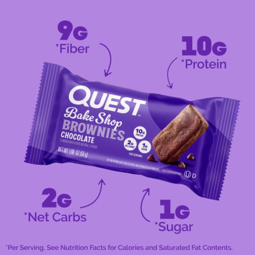 Quest™ Bake Shop Chocolate Protein Brownie Bars Perspective: back