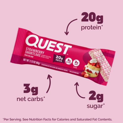 Quest Strawberry Shortcake Protein Bar Perspective: back