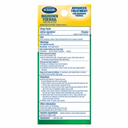 Dr. Sholl's® Ingrown Toenail Pain Reliever Perspective: back
