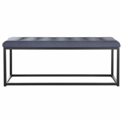 SAFAVIEH Reynolds Bench Navy / Black Perspective: back