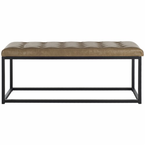 SAFAVIEH Reynolds Bench Tan / Black Perspective: back