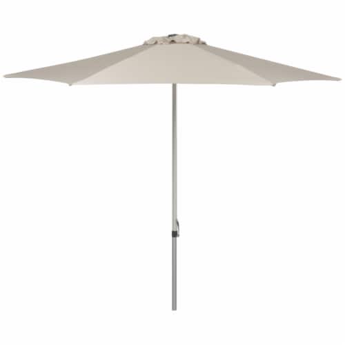 SAFAVIEH Outdoor Collection Hurst 9-Foot Easy Glide Market Umbrella Beige Perspective: back