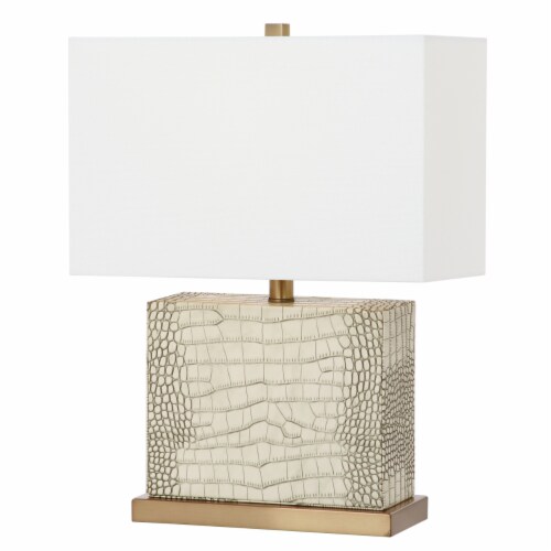 SAFAVIEH Delia Table Lamp | Creme | Perspective: back