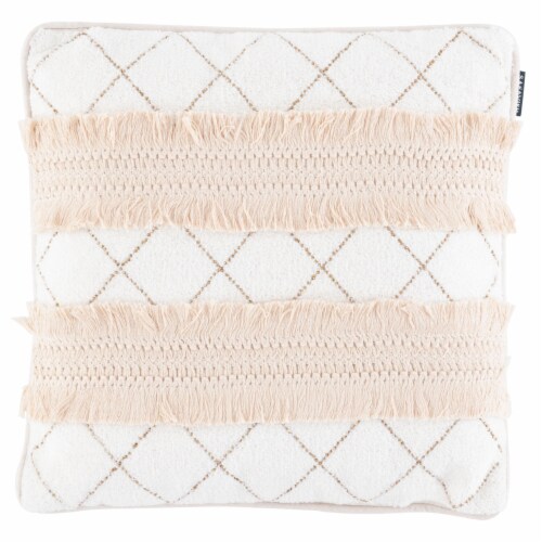 Braxton Pillow 16" x 16" in Cream Perspective: back