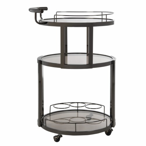 Round bar cart with wine rack hotsell