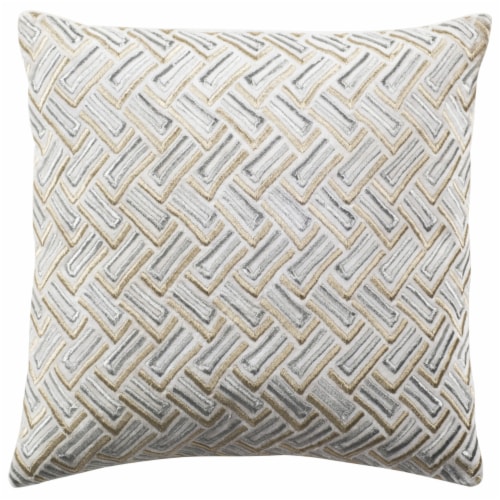 Safavieh Metallic Pillow - Grey Perspective: back