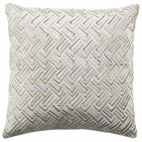 Safavieh Metallic Pillow - Grey Perspective: back