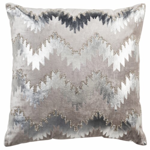 Safavieh Sophia Flamestitch Pillow - Silver Perspective: back