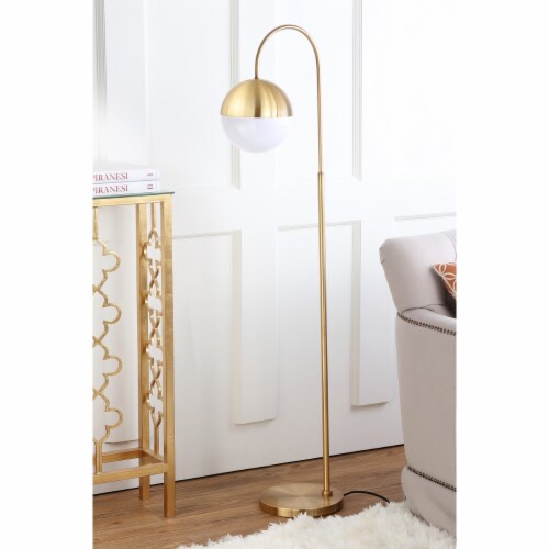 SAFAVIEH Jonas Floor Lamp | Brass | Perspective: back