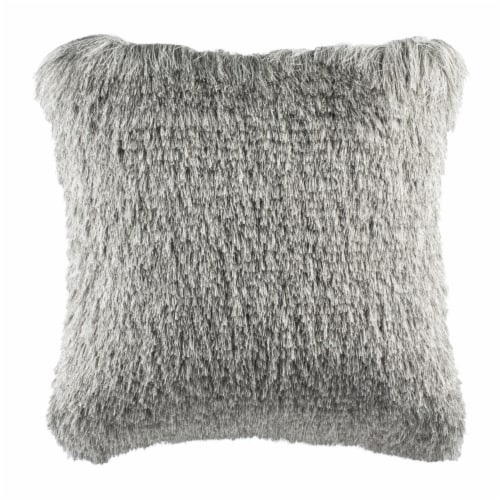 Safavieh Chic Shag Pillow - Silver Perspective: back