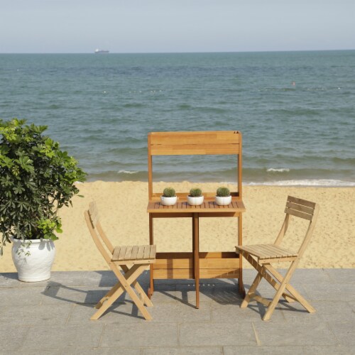 Safavieh PAT7047A Barley Flower Shelf Bistro Set Natural 3