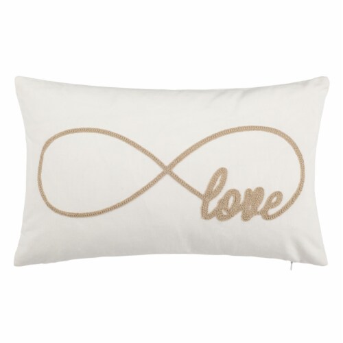 Safavieh Infinite Love Pillow - Beige Rope Perspective: back