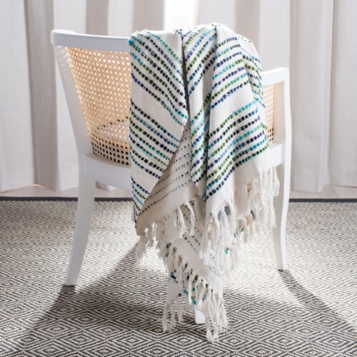 Safavieh Landra Throw Blanket - Blue Perspective: back