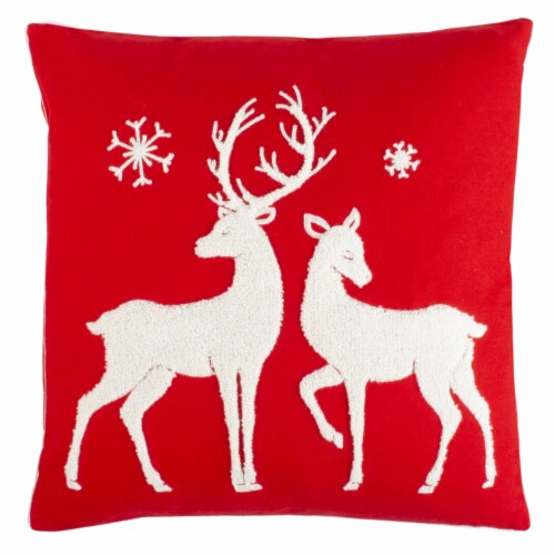 Safavieh Milzi Square Pillow - Red / White Perspective: back