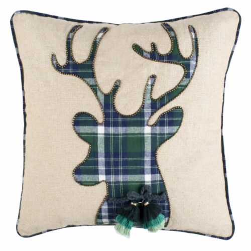 Safavieh Biltz Square Pillow - Beige / Green Perspective: back