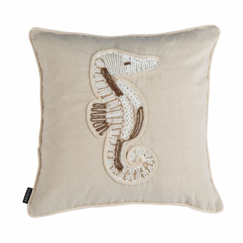 Safavieh Sanden Natural Seahorse Pillow Perspective: back