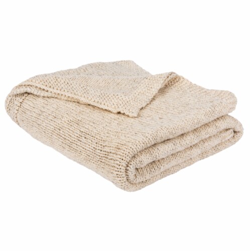 Safavieh Natural Ralen Knit Throw Perspective: back