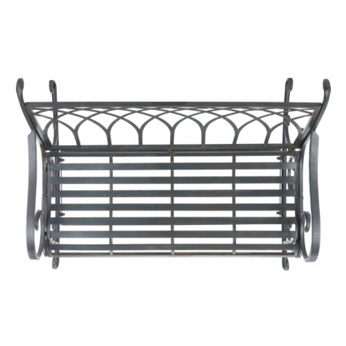 SAFAVIEH Outdoor Collection Ressi Rock Bench Black Rust Perspective: back