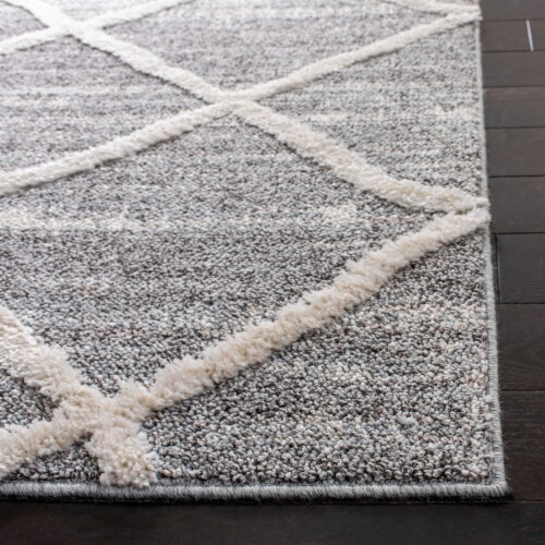 Safavieh Martha Stewart Lucia Shag Area Rug - Light Gray/White Perspective: back
